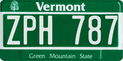 VT license plate ZPH787