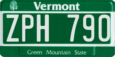 VT license plate ZPH790