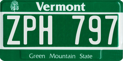 VT license plate ZPH797