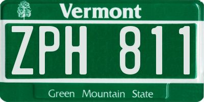 VT license plate ZPH811