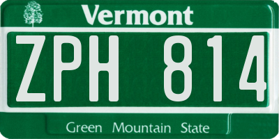 VT license plate ZPH814