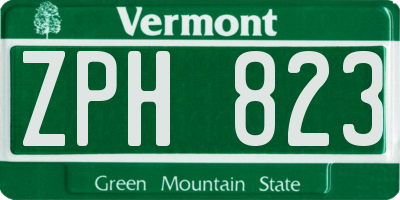 VT license plate ZPH823