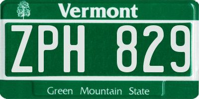 VT license plate ZPH829
