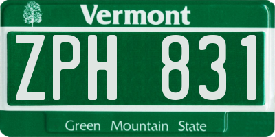 VT license plate ZPH831