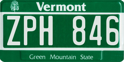 VT license plate ZPH846