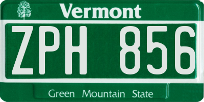 VT license plate ZPH856
