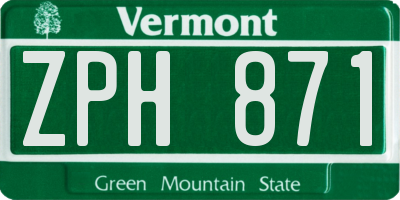 VT license plate ZPH871