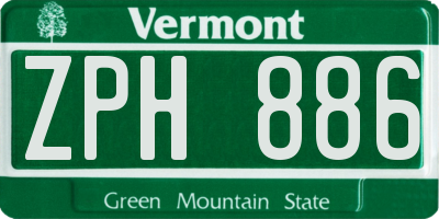 VT license plate ZPH886