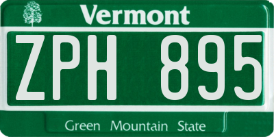 VT license plate ZPH895