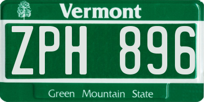 VT license plate ZPH896