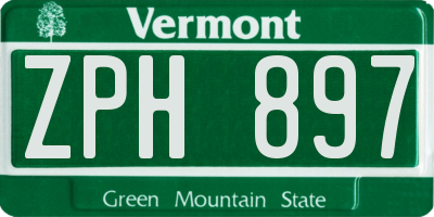 VT license plate ZPH897