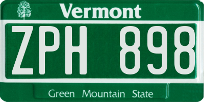 VT license plate ZPH898