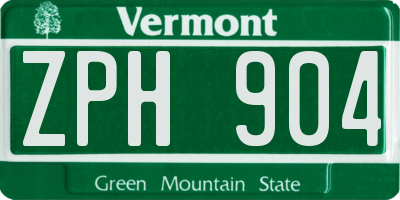 VT license plate ZPH904