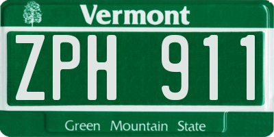 VT license plate ZPH911