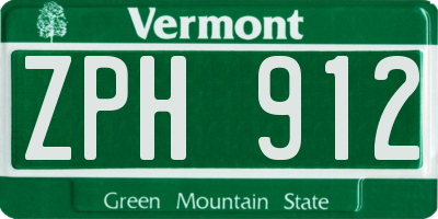 VT license plate ZPH912