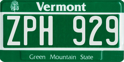 VT license plate ZPH929