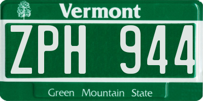 VT license plate ZPH944