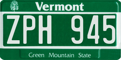 VT license plate ZPH945
