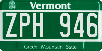 VT license plate ZPH946