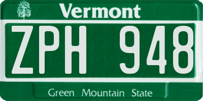 VT license plate ZPH948