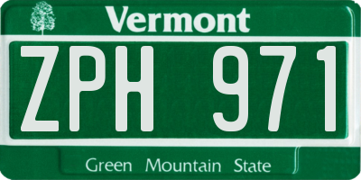 VT license plate ZPH971