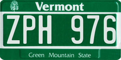VT license plate ZPH976