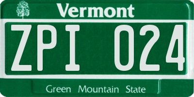 VT license plate ZPI024