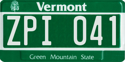 VT license plate ZPI041