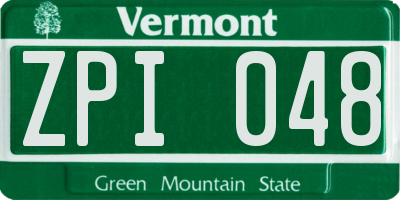 VT license plate ZPI048