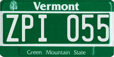 VT license plate ZPI055