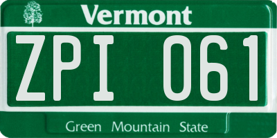 VT license plate ZPI061