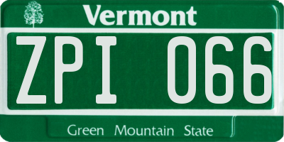 VT license plate ZPI066