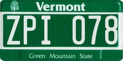 VT license plate ZPI078