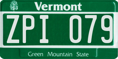 VT license plate ZPI079