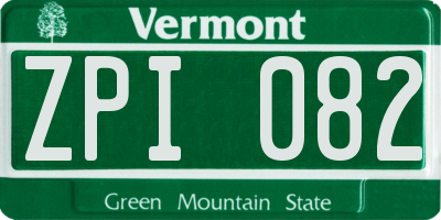 VT license plate ZPI082