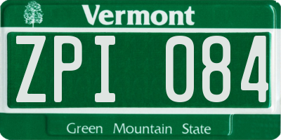 VT license plate ZPI084