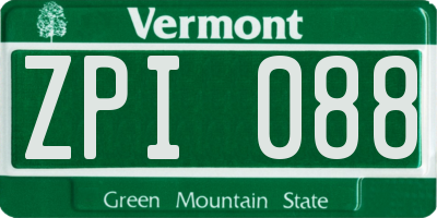 VT license plate ZPI088