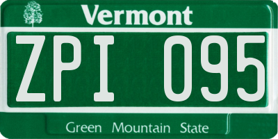 VT license plate ZPI095
