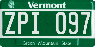 VT license plate ZPI097