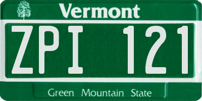 VT license plate ZPI121