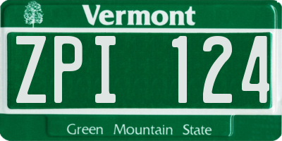 VT license plate ZPI124