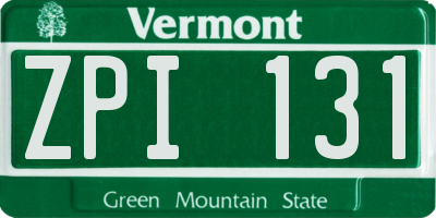 VT license plate ZPI131