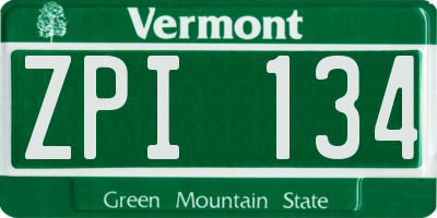 VT license plate ZPI134