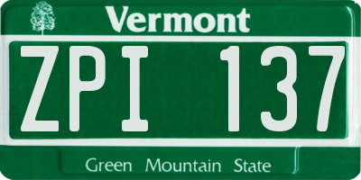 VT license plate ZPI137
