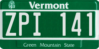 VT license plate ZPI141