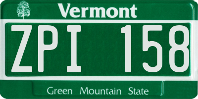 VT license plate ZPI158
