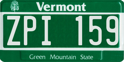 VT license plate ZPI159