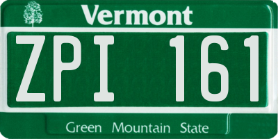 VT license plate ZPI161