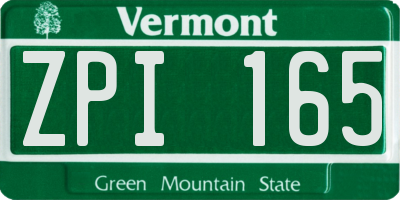 VT license plate ZPI165