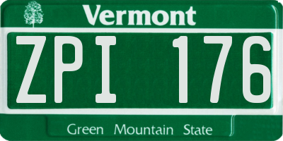 VT license plate ZPI176